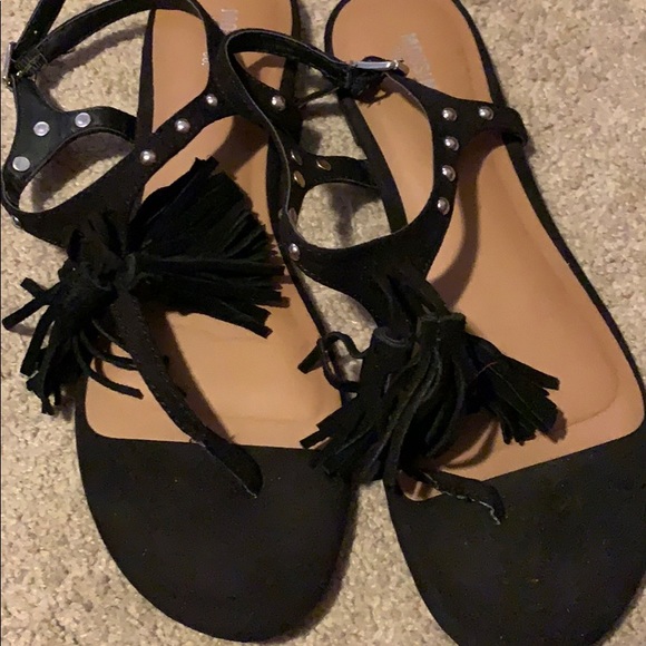 COPY - Black sandals with tassels - Picture 3 of 3